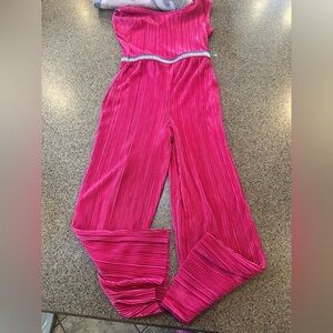 Wonder Nation Hot Pink Pleated Jumpsuit